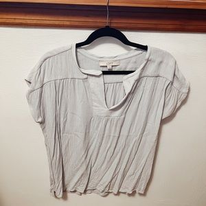 ✨CLEARANCE✨ LOFT Light Blue V Neck Short Sleeve Top